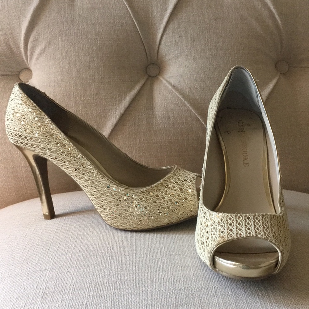 Gold Open Toed Heels